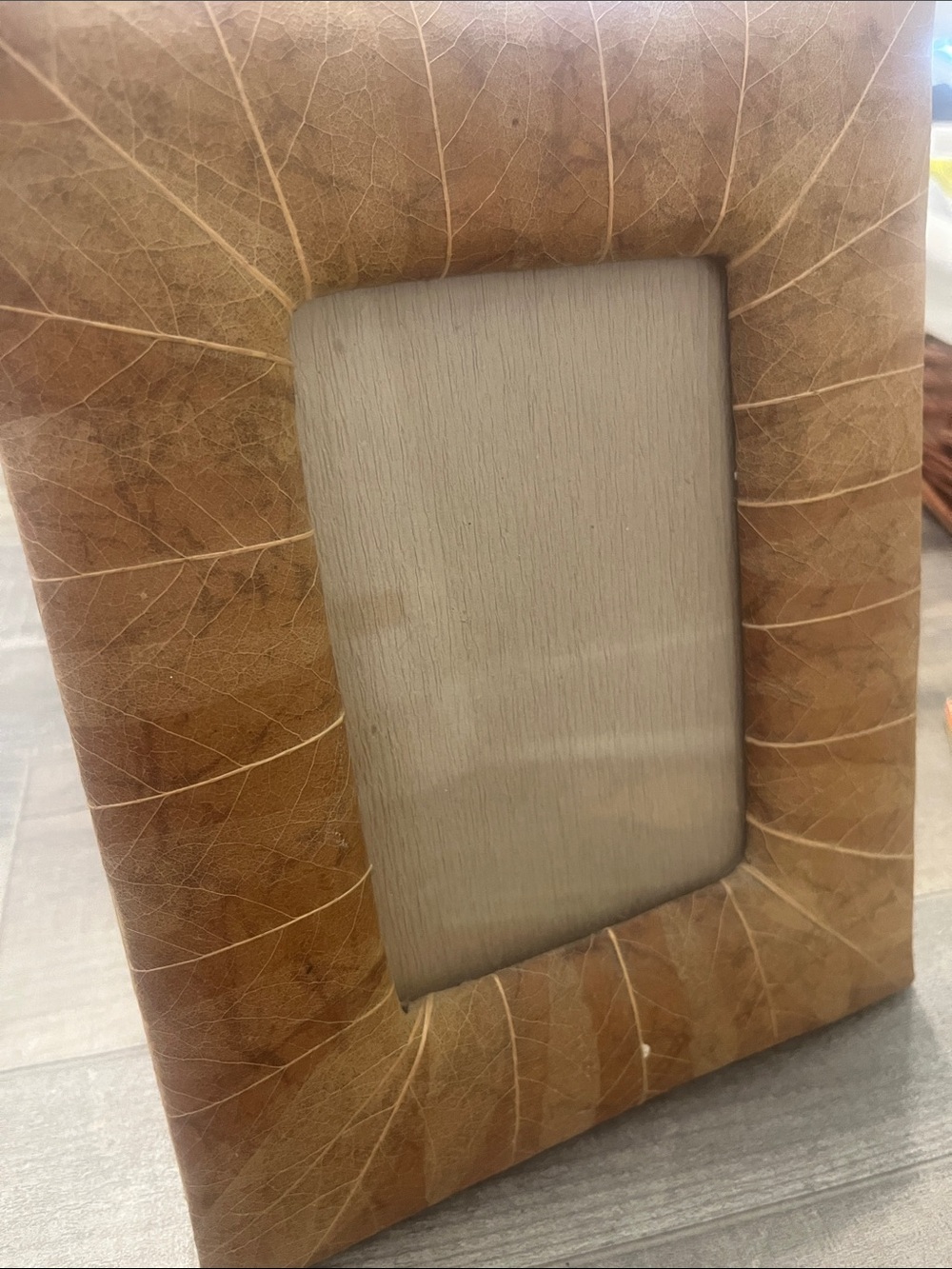 Leaf Vein Accent Brown Picture Frame - Unbranded